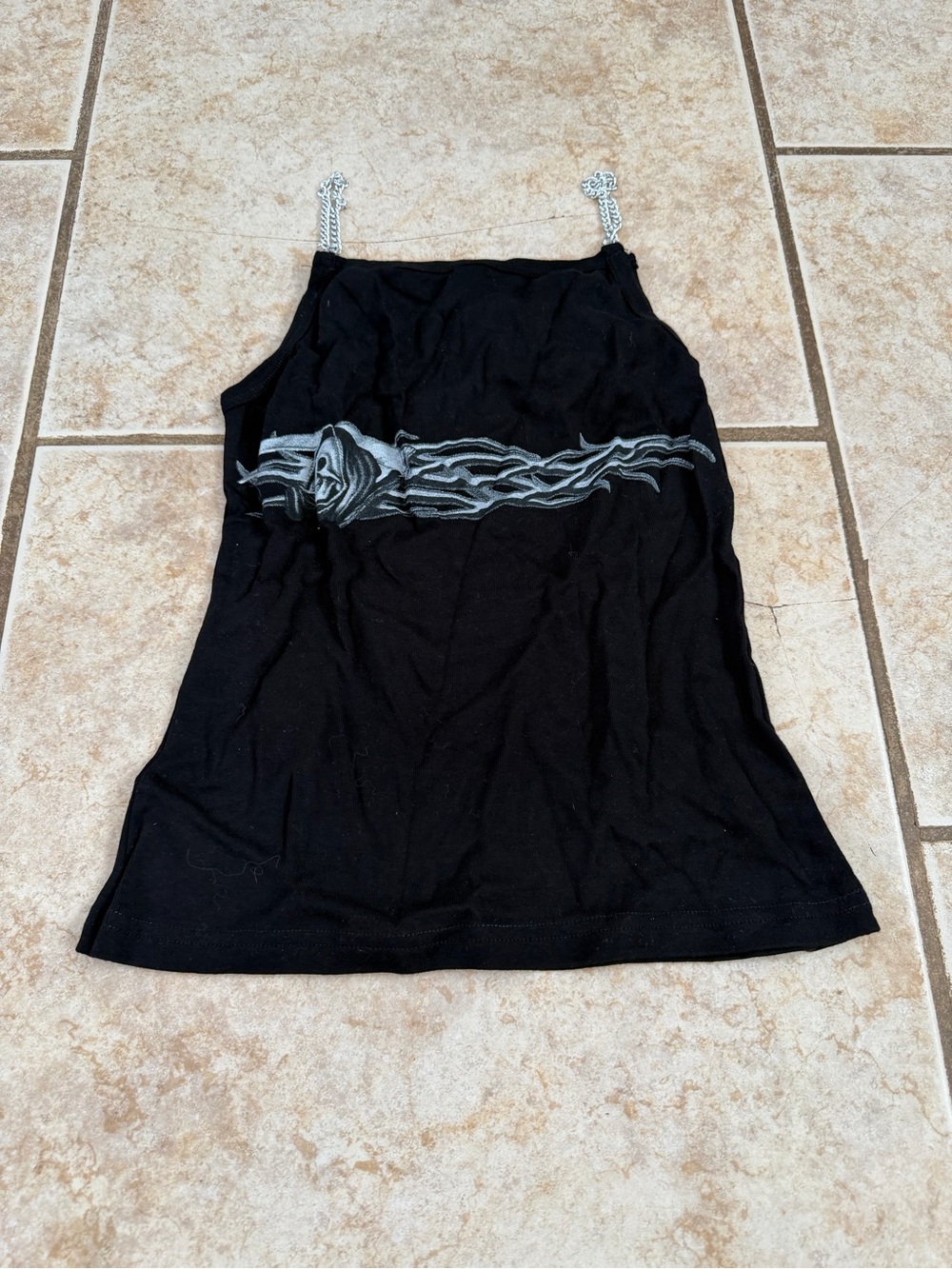 Twin Motorcycle Apparel Chain-Strap Graphic Camisole